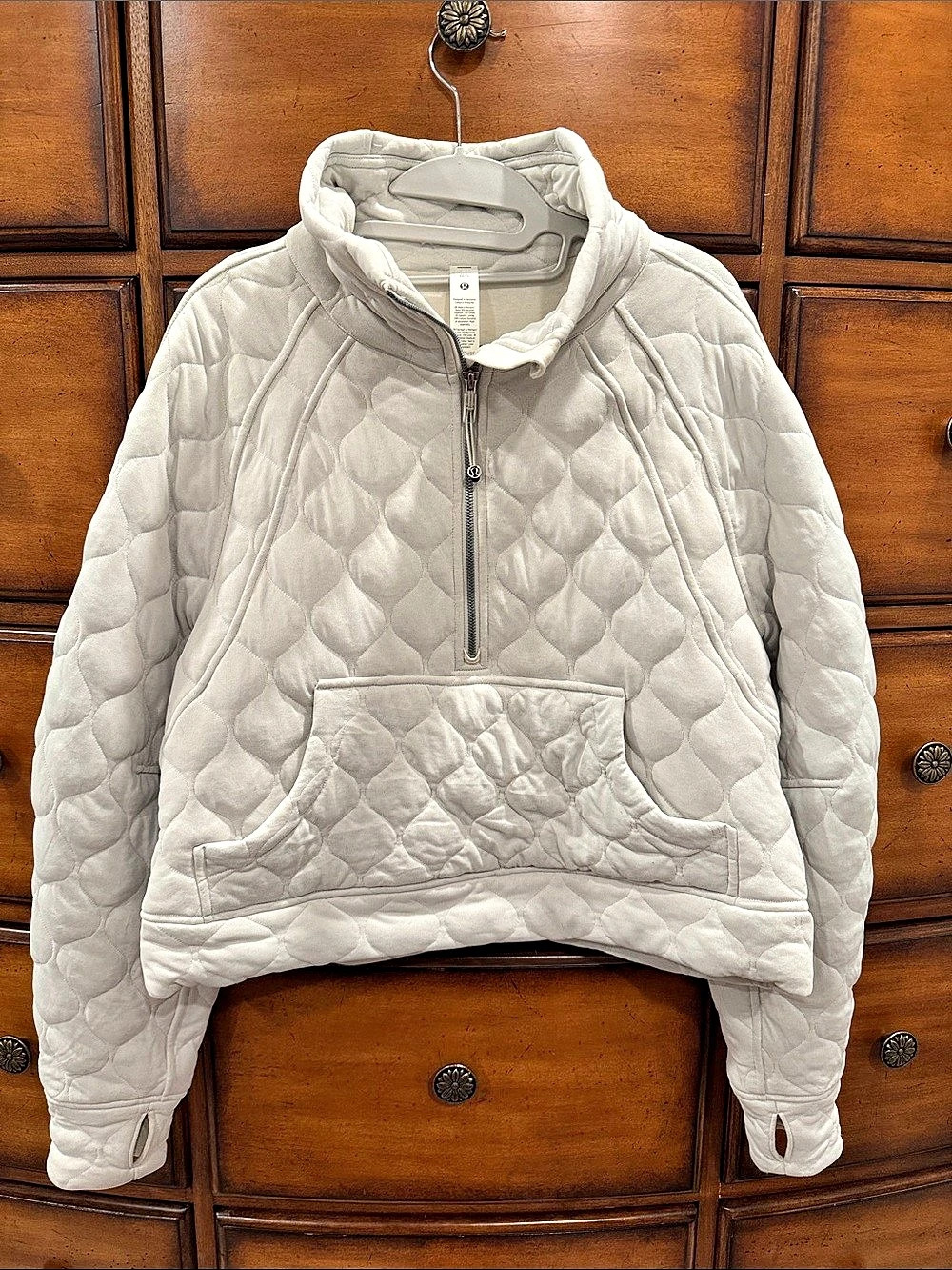 lululemon Scuba Oversized Quilted Half-Zip Puffer Cream M/L